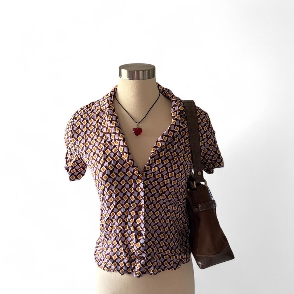 Reformation Women's Brown and Purple Blouse